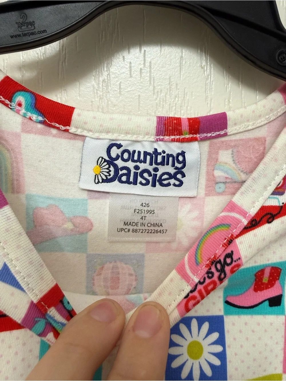Counting Daisies Girls' Colorful Checkerboard Dress - Pink, Red, White, Blue